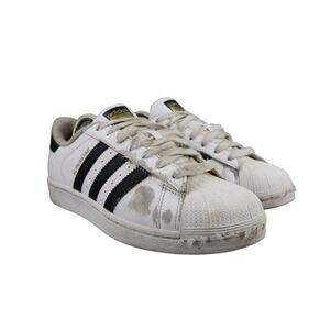 Adidas Shoes Mens 8 Sneakers Superstar Classic Low White Black Lace Up Casual